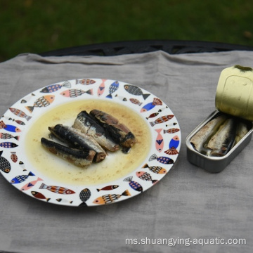 Sardines bentuk bujur besar dalam tin 125g dalam minyak